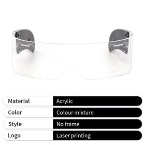 Gafas Acrílicas Brillantes en la Oscuridad con Diseño Moderno, Luces LED Intermitentes, Estilo Cyberpunk, para Fiestas de Cumpleaños y Bodas - Product Image 4