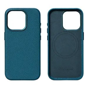 The Latest Shockproof Luxury Litchi Leather Cover for iPhone 15 back case