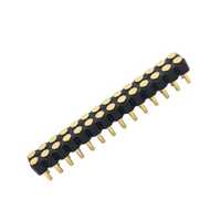 Conector de resorte PCB chapado en oro con pin pogo de paso de 1.27, 2.0, 2.54 mm, de 2P a 40P, para interconexión circular