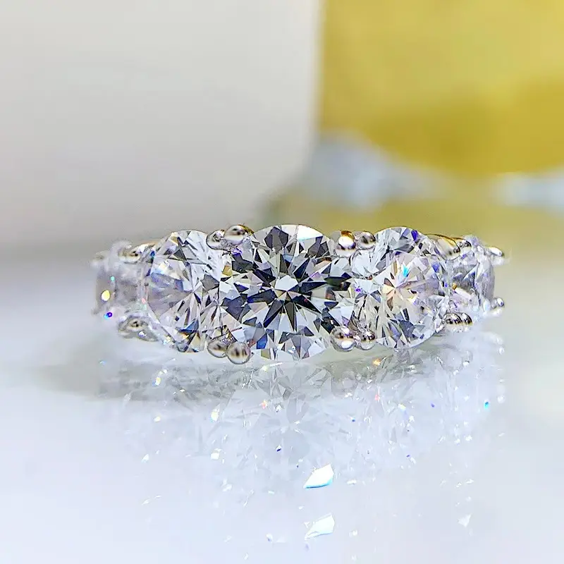 Commercio all'ingrosso personalizzato S925 10k 14k 18K oro moissanite anello di fidanzamento anelli di gioielleria raffinata