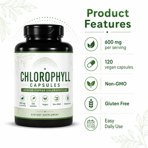 Offre Spéciale : Capsules de Chlorophylle Verte Biologique Antioxydante Splina – Extrait de Haute Qualité en Vrac pour Adultes, Santé, Végétalien, Sans Gluten, 60 Gélules - Product Image 2