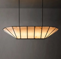 Lampe suspendue rectangulaire longue de style américain MSZ, design nordique moderne, LED E26, à intensité variable, décoration intérieure, or, luxe, grande taille