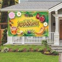 Bannière de toile de fond Happy Sukkot toute taille/conception décorations de photographie de vacances juives fête d'anniversaire de mariage avec