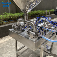 Machine de remplissage d'eau liquide à haute viscosité, double tête horizontale de bâton de miel crème de chauffage de réservoir de pâte d'emballage