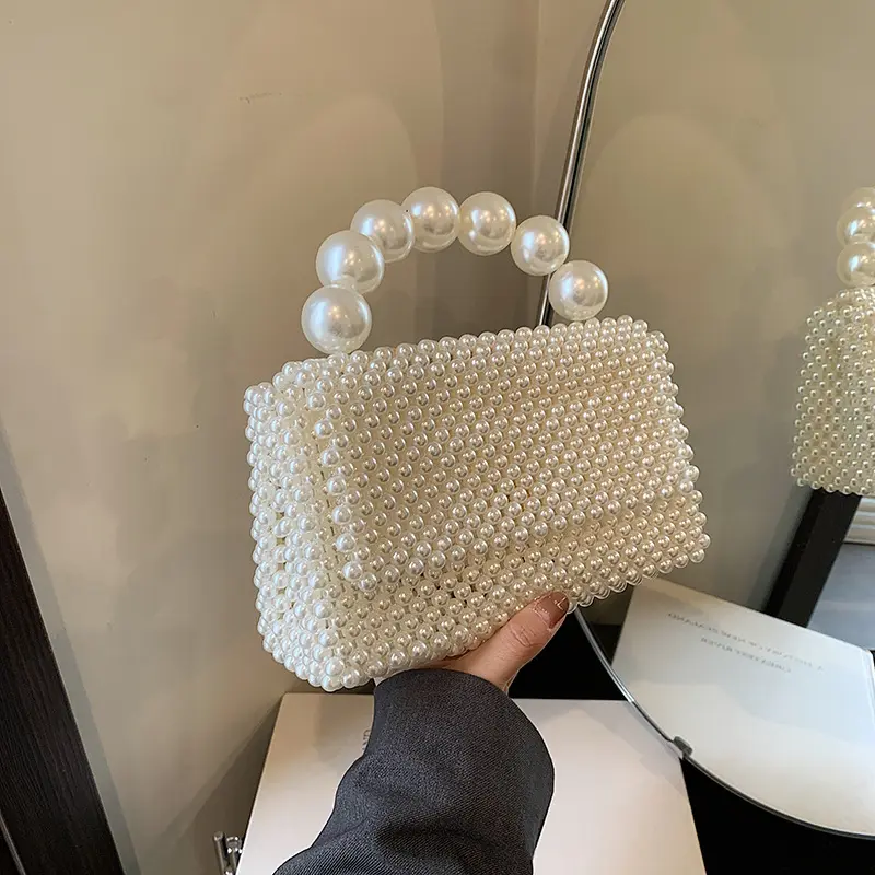 Borse di lusso 2024 personalizzate con perline borse di lusso per ragazze che realizzano borse di perle di plastica fatte a mano per donna