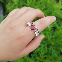 Bague en forme de cœur d'ange de la mort pour Halloween, style rétro, amour, démon, bague en forme de cœur d'ange de la mort pour Halloween, adaptée aux femmes