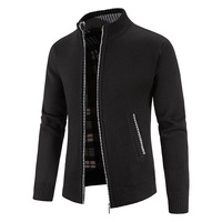 Cardigan d'Hiver Zippé en Gros pour Homme, Col Montant Moelleux, Tricot Ample