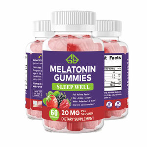 Gomitas de Melatonina OEM para Adultos, Mejoran la Memoria, el Sueño y la Energía, Suplemento en Gomitas, 60 Unidades - Product Image 1