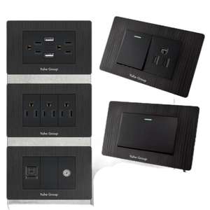 Panel de PC con enchufe universal estándar, doble puerto USB tipo C, interruptor de luz y enchufe de pared para oficina. - Product Image 6