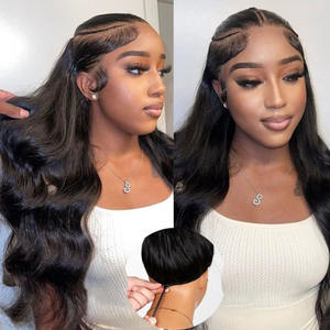 Nueva gorra de <span class=keywords><strong>malla</strong></span> ajustable 10x6 <span class=keywords><strong>peluca</strong></span> <span class=keywords><strong>Frontal</strong></span> de encaje sin pegamento <span class=keywords><strong>con</strong></span> pelo de bebé pre-todo <span class=keywords><strong>Peluca</strong></span> de cabello humano <span class=keywords><strong>con</strong></span> ondas corporales para mujeres - Product Image 1