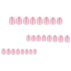 Ongles press-on carrés en ABS rose pur de haute qualité, pré-dessinés, <span class=keywords><strong>manucure</strong></span> française, 24 pièces, emballage en boîte - Product Image 2