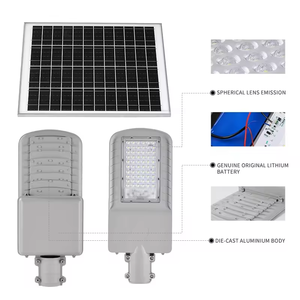 Venta Directa de Fábrica, Farolas Solares LED de 60/80W IP65, Certificación CE, Aleación de Aluminio, Control Remoto, Impermeables, Sin Cables - Product Image 2