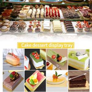 Mini Rectangle <span class=keywords><strong>Carton</strong></span> Gâteau Base <span class=keywords><strong>Doré</strong></span> Cupcake Conteneur 100PCS Gâteau Assiettes Dessert Base Congélateur Durable Pâtisserie <span class=keywords><strong>Carton</strong></span> - Product Image 6