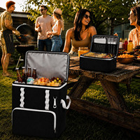 Sac isotherme souple pliable de grande taille (72 canettes) avec roues, imperméable, pour pique-nique et voyage, vente en gros