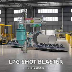 Nuevo túnel eléctrico tipo LPG cilindro granallado máquina Abrator 9001 certificación acero construcción motor abrasivo - Product Image 3