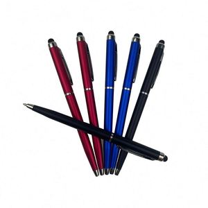 Stylo bille promotionnel personnalisé en plastique 1,0 mm, fin, à mécanisme rotatif, pour hôtel, avec logo sur mesure, vente en gros, toucher doux - Product Image 1