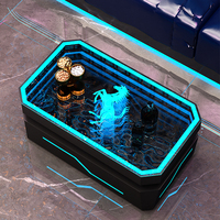 Table LED Illuminée de Haute Qualité pour Bar, Danse, Discothèque et Pub, Logo Personnalisable, Acier Inoxydable, Verre Trempé, Effet Miroir Abyssal