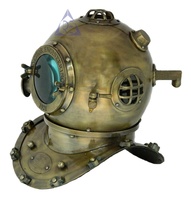 Casque de plongée ancien en laiton décoratif et durable, 18 pouces, personnalisable, accessoire nautique pour déguisement d'Halloween et cosplay en extérieur