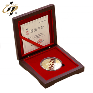 Shuanghua Factoryダイレクトメイドカスタムロゴ2d3Dゴールドメッキメタルカンパニーアニバーサリーお土産コインギフトボックスパッケージ付き - Product Image 2