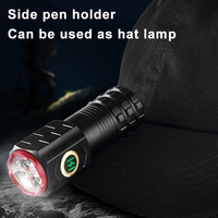 Lampe torche EDC de randonnée ultra-lumineuse à 3 LED, lanterne étanche en alliage d'aluminium magnétique, lampe de poche tactique LED d'urgence pour le camping en plein air
