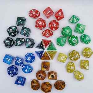 Juego de Dados de Plástico Acrílico para Juegos de Rol de Dungeons and Dragons, Juego de Dados Poliédricos Marmoleados de 7 Piezas, Dado D20 - Product Image 2