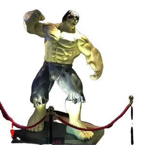 Hand Painted Marvel Action Figure Famous Superhero Figures Muscle Hulk Statue For Window Decoration