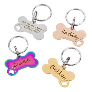 Personal isierte Pet Id Tag Schlüssel bund Gravierte Pet Id Name für Katze Welpen Hund Halsband Tag Anhänger Schlüssel ring Knochen form Haustier Zubehör - Product Image 5