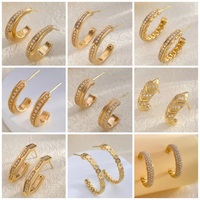 Boucles d'oreilles créoles en or massif 14 carats avec diamants de laboratoire, 4 griffes, diamants ronds de laboratoire, bijoux fins pour femme, usage quotidien