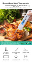 Termometer makanan elektronik, alat pengukur suhu Oven elektronik untuk memasak memanggang susu daging, lipat Digital T11