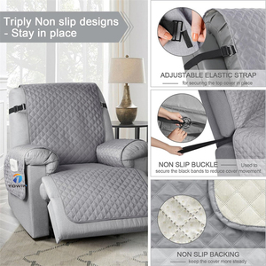 Fundas Lavables para Sillón Reclinable de 1 Plaza, Protector de Sofá para Mascotas con Correa Elástica - Product Image 3