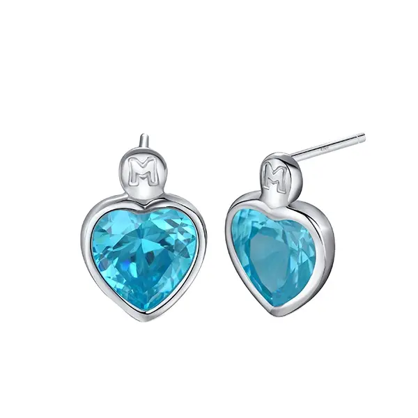 Anillos de oreja de alta calidad Vlink, joyería para mujer, anillos de oreja de plata con piedras preciosas en forma de corazón