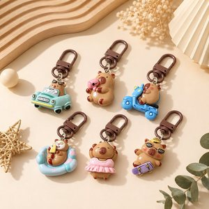 Porte-clés en résine Capybara en gros, pendentif mousqueton, breloque de sac, cadeau de rentrée scolaire, direct usine - Product Image 5