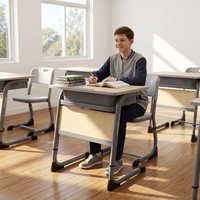 Ensemble de bureau moderne en métal réglable et confortable, idéal pour les étudiants, parfait pour l'école, la maison, le bureau et la chambre à coucher - Meilleures ventes 2026