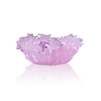 Bol à chocolat moderne de luxe de haute qualité en cristal de verre en forme de fleur violette W30CM, centre de table pour mariage et fête