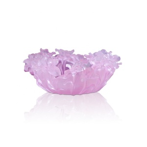 Bol à chocolat moderne de luxe de haute qualité en cristal de verre en forme de fleur <span class=keywords><strong>violette</strong></span> W30CM, centre de table pour mariage et fête - Product Image 3
