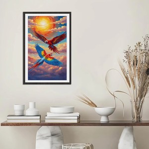<span class=keywords><strong>Peinture</strong></span> <span class=keywords><strong>de</strong></span> perroquets aux couleurs vives, art mural personnalisé, impression numérique <span class=keywords><strong>sur</strong></span> <span class=keywords><strong>toile</strong></span>, image HD, design personnalisé pour la décoration moderne <span class=keywords><strong>de</strong></span> la maison - Product Image 2