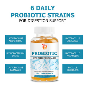 Suplementos Herbales Más Vendidos con Lactobacillus rhamnosus y Lactobacillus acidophilus, Gomitas Probióticas que Mejoran la Absorción de Nutrientes - Product Image 1