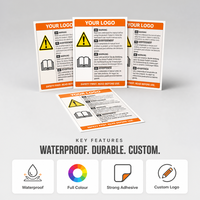 Étiquettes d'avertissement personnalisées imprimées, feuilles d'étiquettes de sécurité, étiquettes de précaution, logo, autocollant adhésif imperméable pour appareils électroménagers