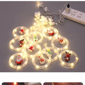 Cadena <span class=keywords><strong>de</strong></span> luces navideñas Papá Noel Árbol <span class=keywords><strong>de</strong></span> Navidad Muñeco <span class=keywords><strong>de</strong></span> nieve Dibujos animados Modelado Cortina Luces LED Habitación Ventana Decoración Luces - Product Image 6