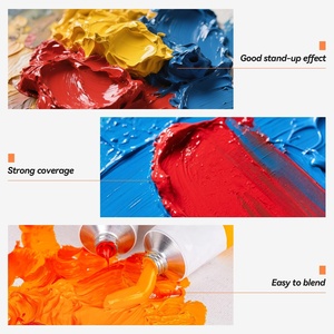 Tube de peinture acrylique individuel 12 ml en gros à prix abordable pour loisirs créatifs d'enfants, sans emballage, couleurs variées - Product Image 2