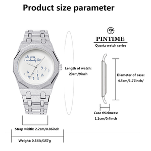 Reloj de pulsera de cuarzo para hombre, de aleación, 45 mm, con esfera DIY, resistente al agua, venta al por mayor, Who Cares I AM Already Late - Product Image 5