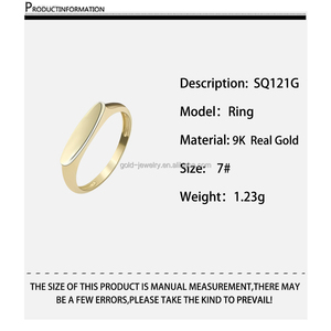 Véritable <span class=keywords><strong>bague</strong></span> en or 9K 14K, élégante, logo gravé sur mesure, bijoux pour femmes, <span class=keywords><strong>bague</strong></span> en or carat pour femmes - Product Image 6