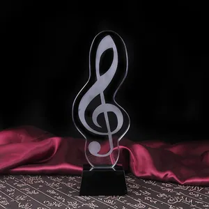 Grace Custom Creative Music Award Musical Ceremony Crystal Trophy Art-inspired Cup Shape for Musicians Souvenir Monument Gift
