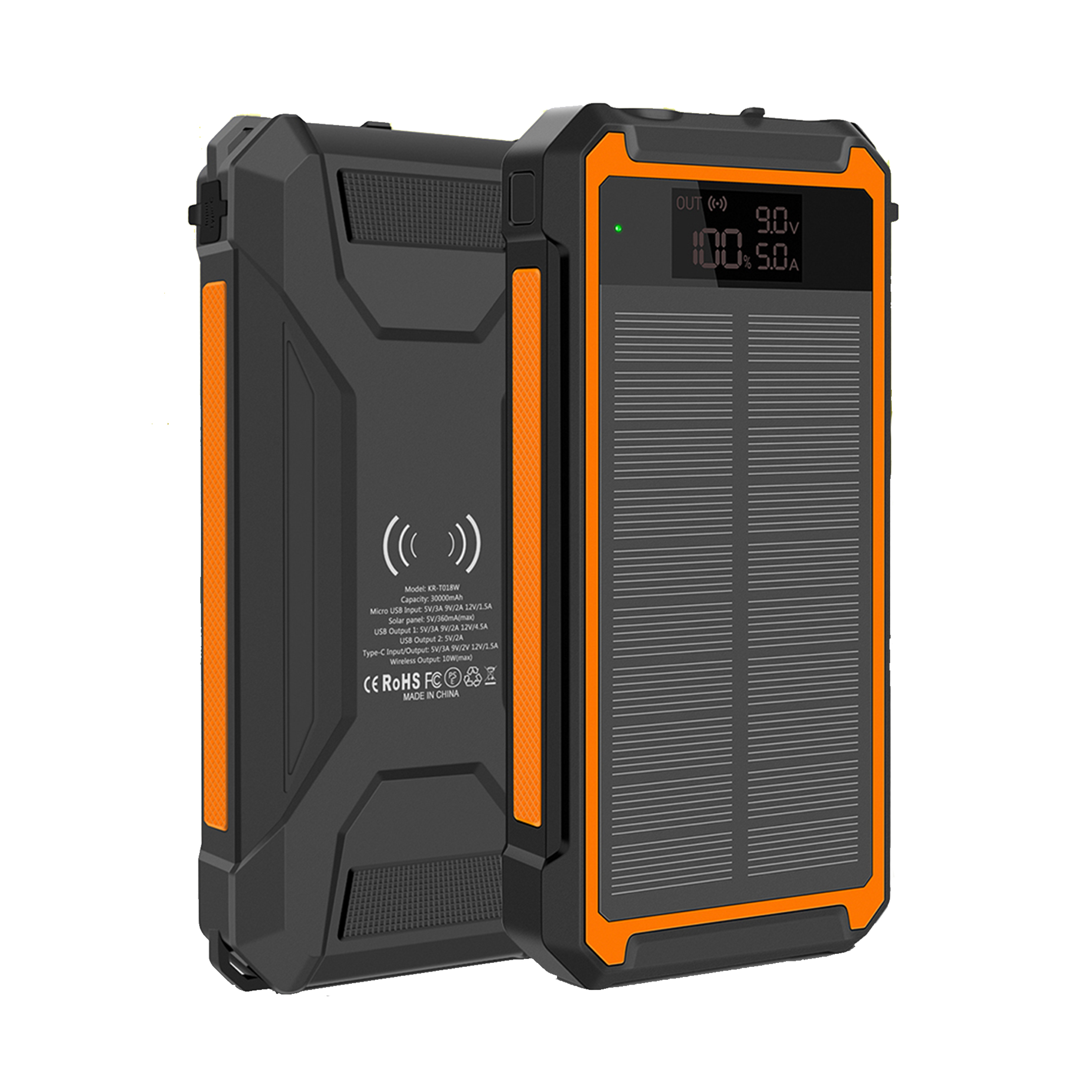 Блок питания PD18W для литий-ионных аккумуляторов с ЖК-дисплеем, 30000 мАч