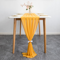 Chemin de table en mousseline ivoire de 120 pouces, chemin de table transparent pour mariage, chemin de table romantique rustique pour mariage, fête, banquet