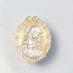 New Craft 3D cứu trợ cô bé sáp con dấu tem đầu hình elip cắt cạnh tùy chỉnh Logo 3D mô hình cứu trợ cho sinh viên tự làm Sổ tay - Product Image 3