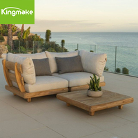 Meubles en bois de teck haut de gamme avec coussins extérieur Vila Garden Patio Hotel Sectional Outdoor Sofa Sets