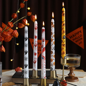 25cm Ghost Printed <b>Long</b> Taper <b>Candle</b> Smokeless Paraffin Wax Halloween European Style Creative Holiday Decoration Gift <b>Candles</b> - Product Image 5