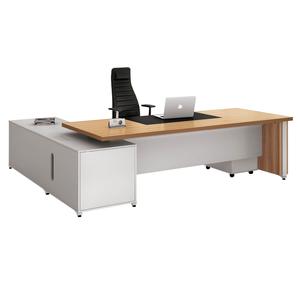 Juego de Escritorio y Silla Ejecutiva Modular Moderno y Personalizado de Lujo, Madera Natural y MDF para Gerentes y Directores Comerciales, con Certificación CE - Product Image 1