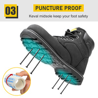 UT-Chaussures de travail imperméables de qualité supérieure en cuir avec bout en acier pour hommes, chaussures de sécurité boisées pour hommes, bottes pour hommes